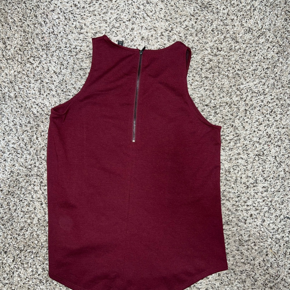 Banana Republic Womens Burgundy Faux Suede Mixed‎ Media Sleeveless Top Medium